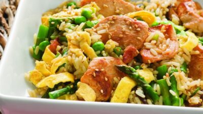 Stir-Fried Chicken and Rice with Spring Vegetables