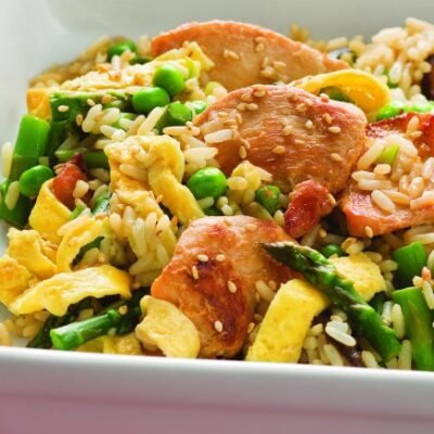 Stir-Fried Chicken and Rice with Spring Vegetables