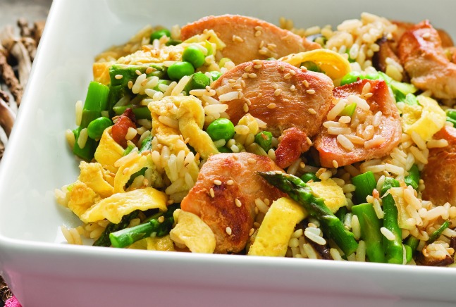 Stir-Fried Chicken and Rice with Spring Vegetables