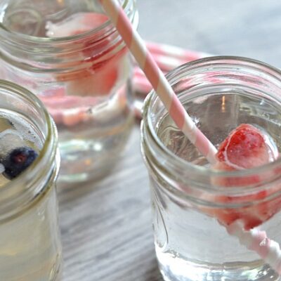 Strawberry and Blueberry Flavored Ice Cubes