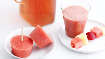 Strawberry and Watermelon Smoothies and Popsicles