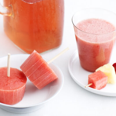 Strawberry and Watermelon Smoothies and Popsicles