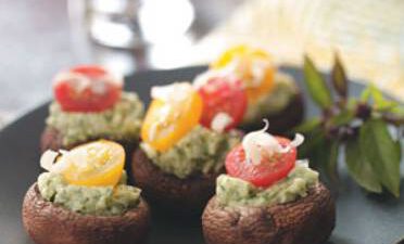 Stuffed Asiago-Basil Mushrooms
