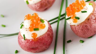 Stuffed Fingerling Potatoes with Caviar and Creme Fresh