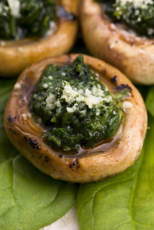 stuffed mushrooms with blue cheese