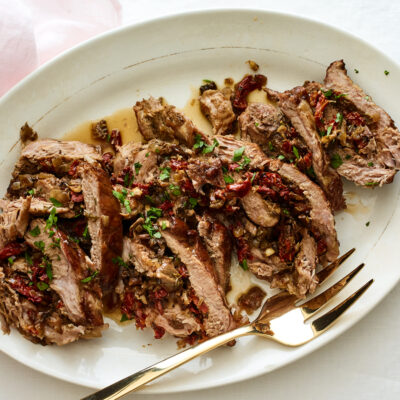 Braised Stuffed Veal Breast with Porcini Mushrooms