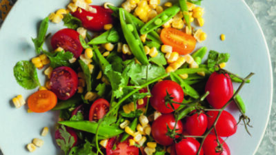 Corn, Sugar Snap, Tomato Salad