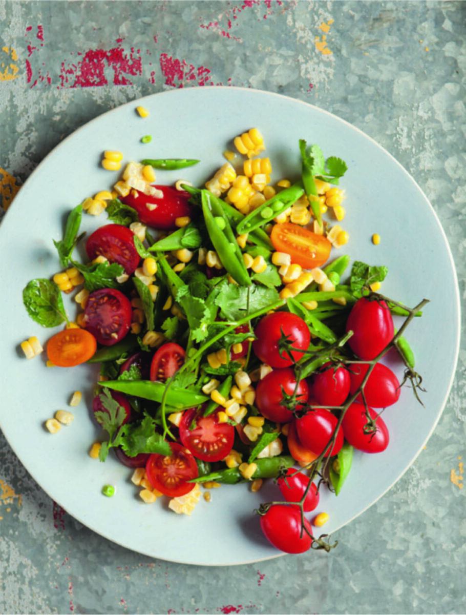 Corn, Sugar Snap, Tomato Salad