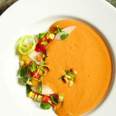 Summer Peach and Heirloom Tomato Gazpacho Page 58