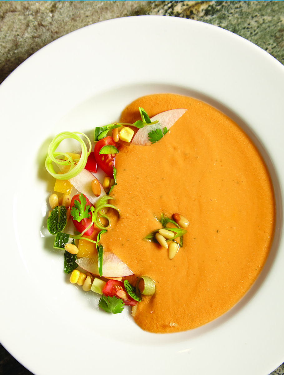 Summer Peach and Heirloom Tomato Gazpacho Page 58