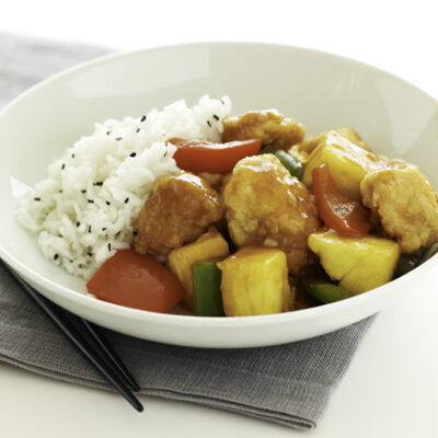 Sweet and Sour Chicken with Sesame Rice
