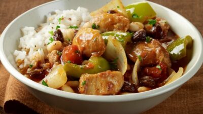 Sweet and Spicy Tomato and Pepper Chicken Stew