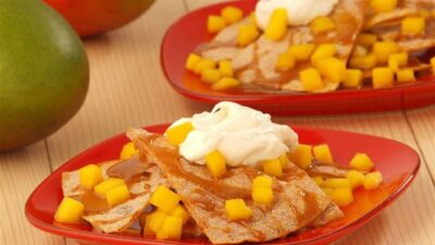 Sweet Caramel Mango Nachos