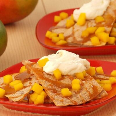 Sweet Caramel Mango Nachos
