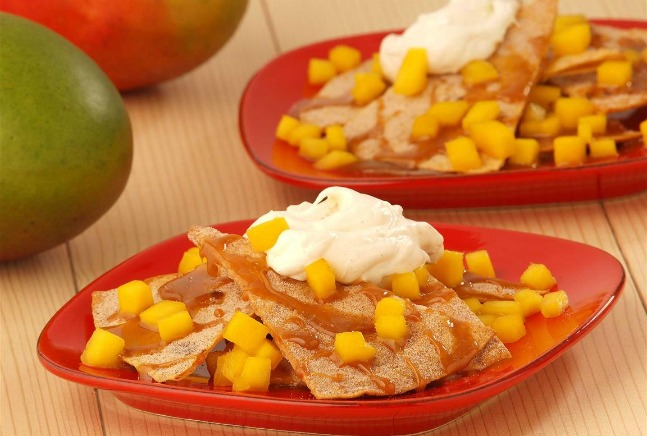 Sweet Caramel Mango Nachos