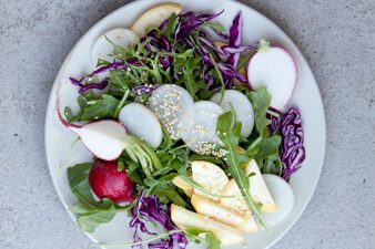 Sweet Daikon Salad with Sesame Citrus Dressing