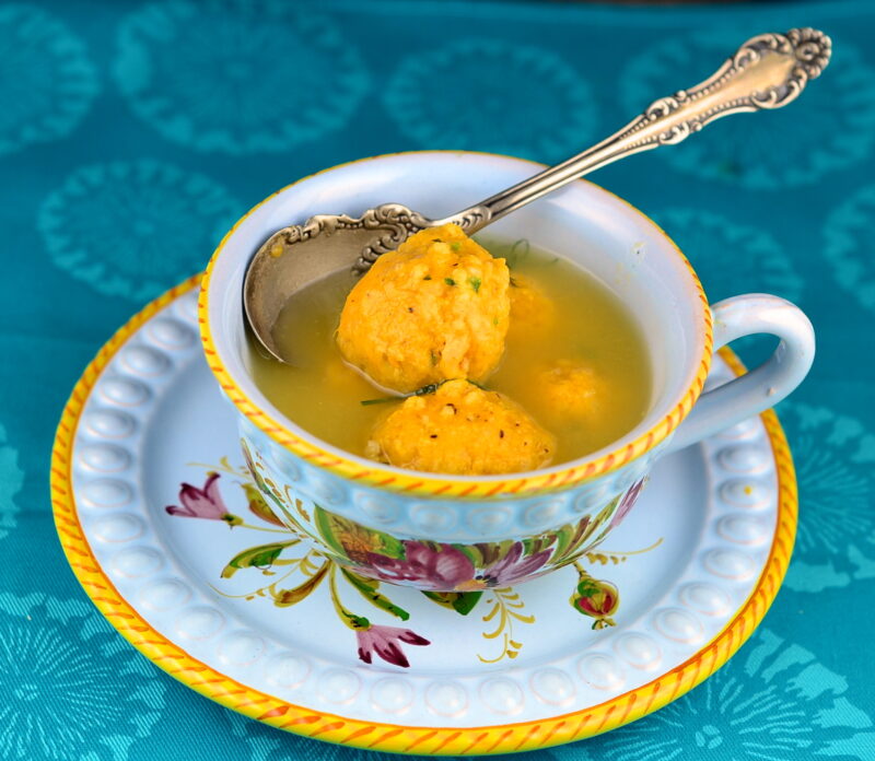 sweet potato and cream cheese matza bals