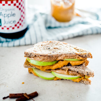 Sweet Potato and Almond Butter Sandwiches with Green Apples