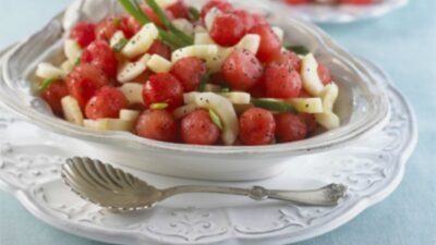 Sweet Sour Watermelon and Cucumber Salad