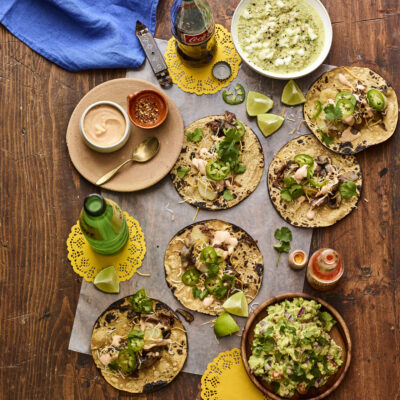 vegetarian taco bar