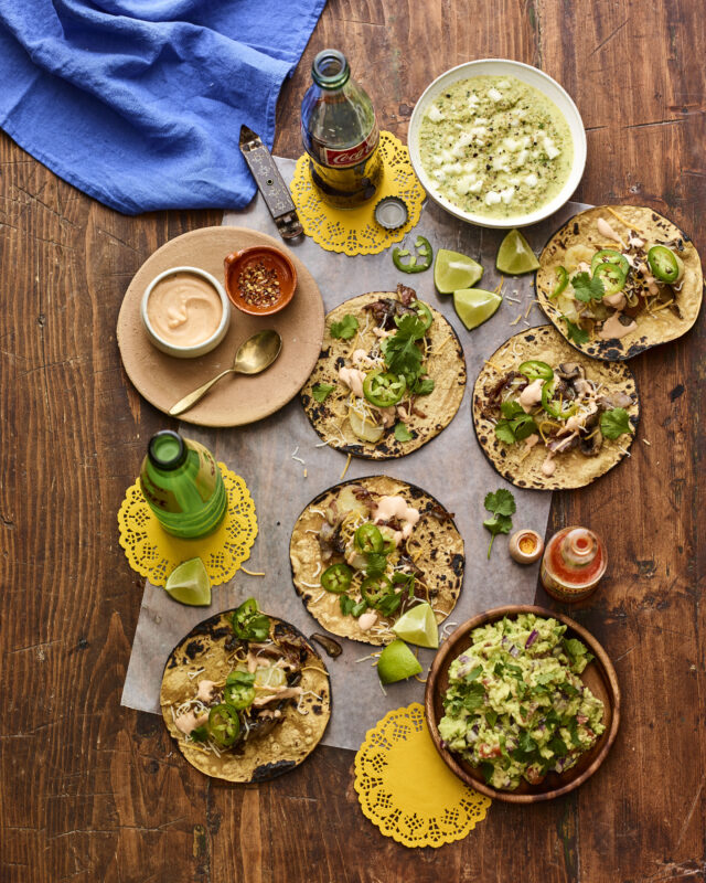 vegetarian taco bar