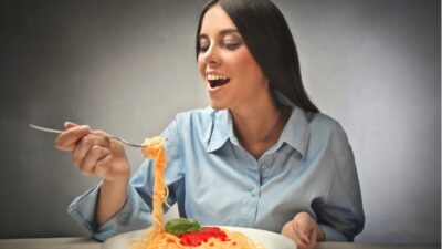 taking a bite