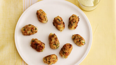 Tarragon Fish Croquettes with Honey Wasabi Dipping Sauce