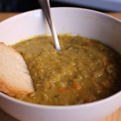 Crock Pot Split Pea Soup with Beef Bacon