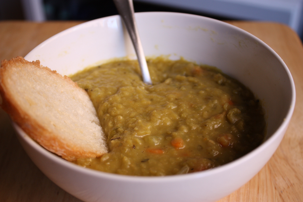 Crock Pot Split Pea Soup with Beef Bacon