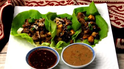 Tofu Mushroom Lettuce Wraps
