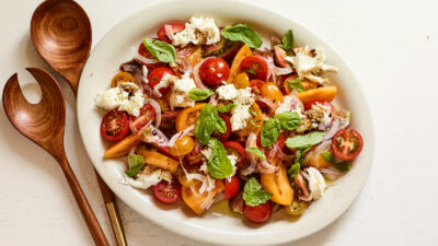 Super simple to make, this tomato basil salad showcases the joy in simple cooking.&nbsp;