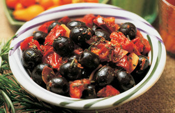 Tomato Citrus Marinated Olives