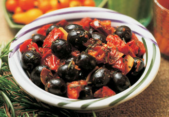 Tomato Citrus Marinated Olives
