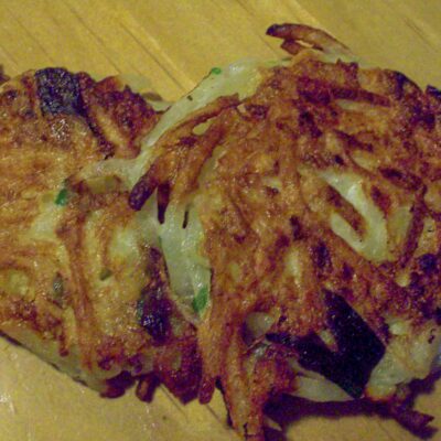 Traditional Potato Latkes with Green Onions