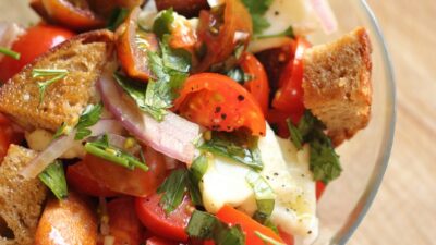 Traditional Tomato Panzanella with Buffalo Mozzarella
