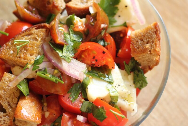 Traditional Tomato Panzanella with Buffalo Mozzarella