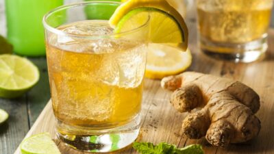 Triple G Cocktail with gin, St. Germain and Ginger Beer