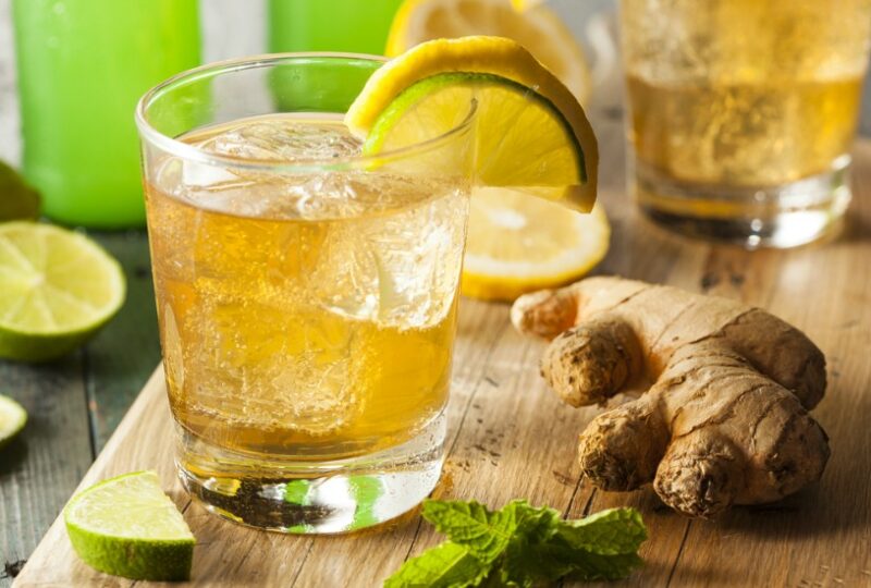 Triple G Cocktail with gin, St. Germain and Ginger Beer
