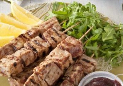 Tuna Kebabs with Cranberry and Lime Glaze