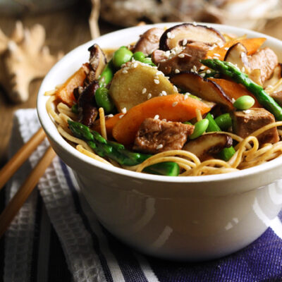 Tuna Stir-Fry Over Whole Wheat Vermicelli