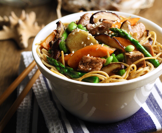 Tuna Stir-Fry Over Whole Wheat Vermicelli
