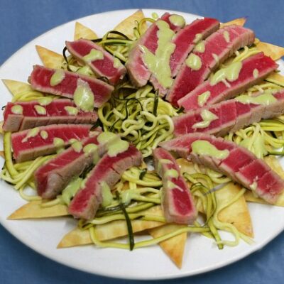 Tuna with zucchini saute