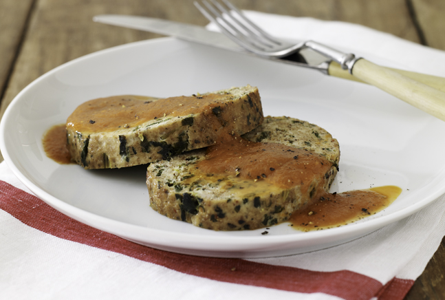 Turkey Spinach Meatloaf with Tomato Sauce