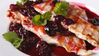 turkey thighs in sweet cherry sauce