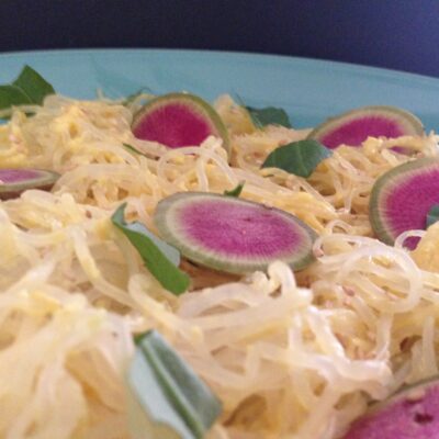 Kelp and Jicama Noodle Salad with Turmeric-Turnip Dressing