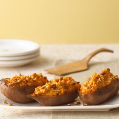twice baked sweet potatoes with cream cheese
