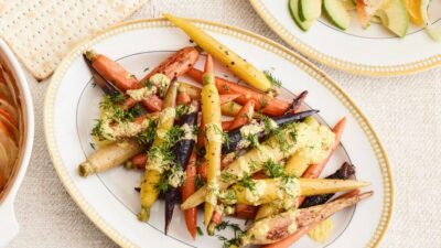 roasted carrots with dill gribeche