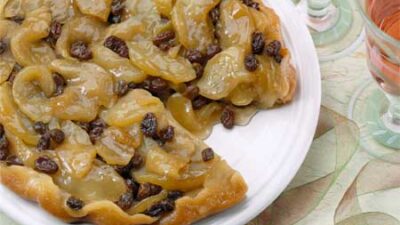 Upside Down Raisin Apple Tart