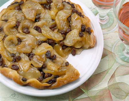 Upside Down Raisin Apple Tart