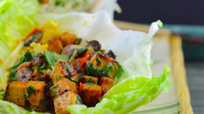 vegan thai lettuce cups